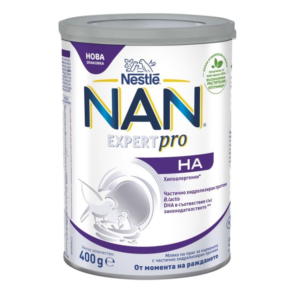 МЛЯКО ЗА КЪРМАЧЕТА НА ПРАХ С ХИДОРЛИЗИРАН ПРОТЕИН 0М+ 400гр. Nestle NAN H.A.