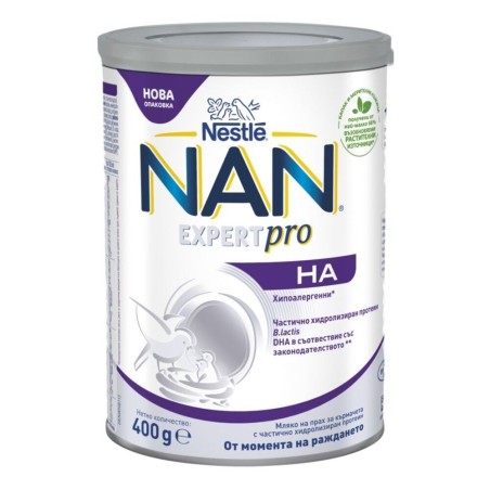 МЛЯКО ЗА КЪРМАЧЕТА НА ПРАХ С ХИДОРЛИЗИРАН ПРОТЕИН 0М+ 400гр. Nestle NAN H.A.