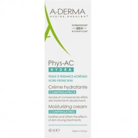 А-ДЕРМА Phys-AC Hydra КОМПЕНСИРАЩ КРЕМ ЗА КОЖА СЪС СКЛОННОСТ КЪМ АКНЕ 40мл.