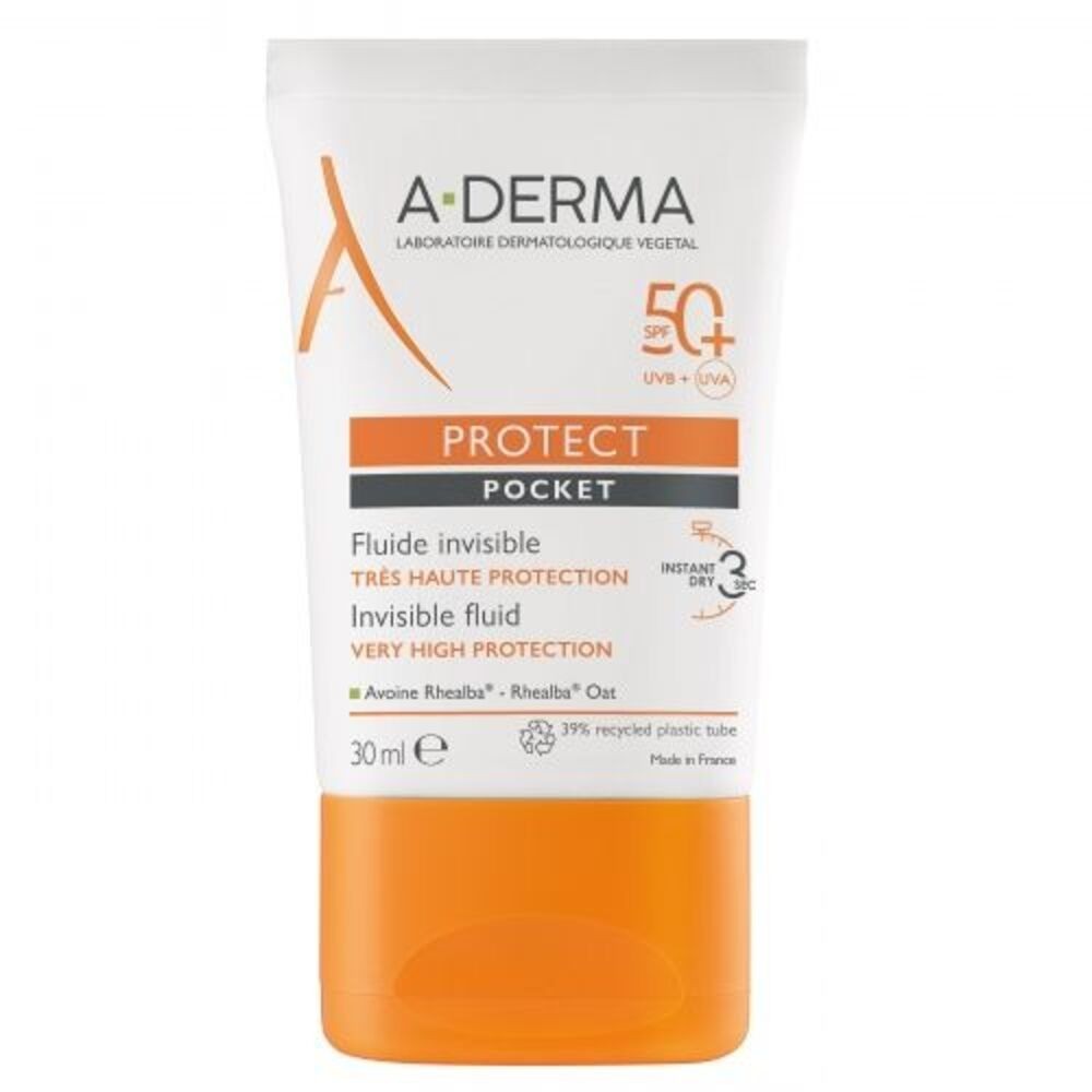 А-ДЕРМА PROTECT POCKET СЛЪНЦЕЗАЩИТЕН НЕВИДИМ ФЛУИД SPF 50+ 30 мл