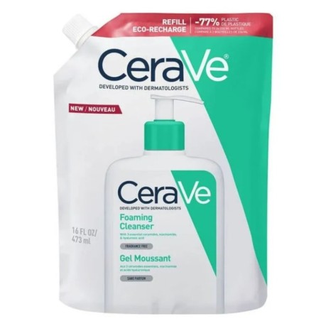 CeraVe Почистващa гел-пяна за лице и тяло за нормалнa до смесена кожа 473 мл пълнител